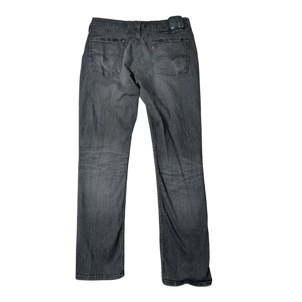 LEVI'S 514 Men's Jeans/Pants size 36X34; Washed Black Denim, straight Leg, Flex